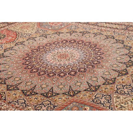 Tappeto Tabriz 50 Raj Persia marrone giallo 302x397