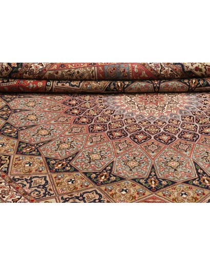 Tappeto Tabriz 50 Raj Persia marrone giallo 302x397