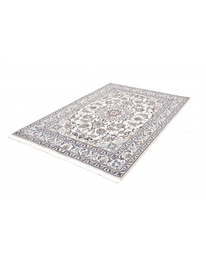 Tappeto Nain Kashmar Persia bianco grigio 145x203