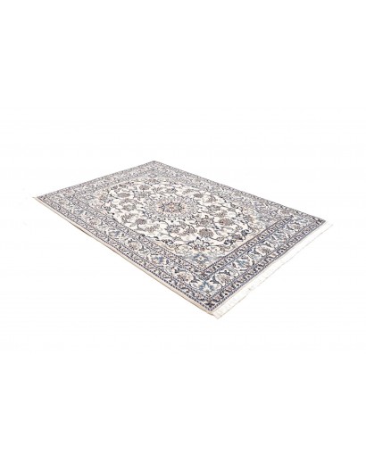 Tappeto Nain Kashmar Persia bianco grigio 145x203