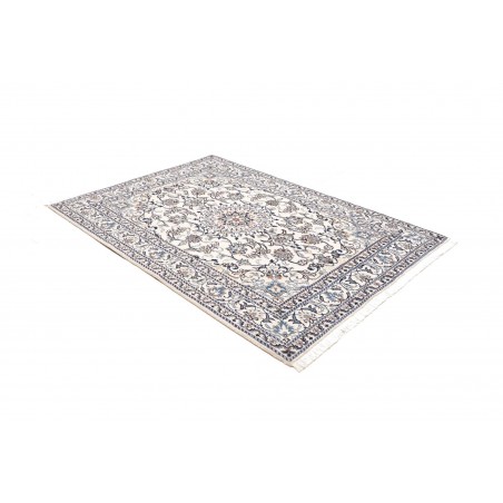 Tappeto Nain Kashmar Persia bianco grigio 145x203