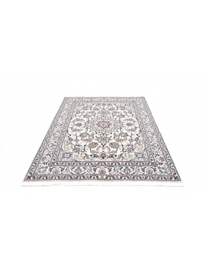 Tappeto Nain Kashmar Persia bianco grigio 145x203