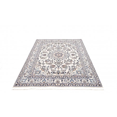 Tappeto Nain Kashmar Persia bianco grigio 145x203