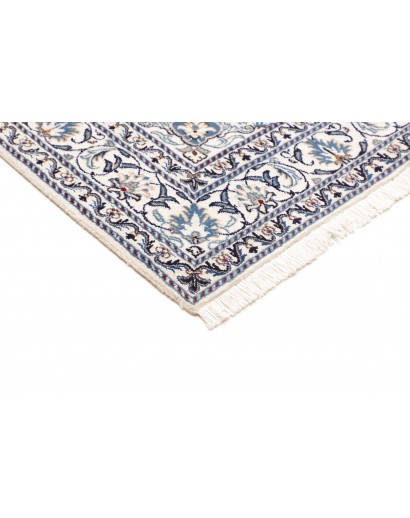 Tappeto Nain Kashmar Persia bianco grigio 145x203