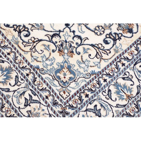 Tappeto Nain Kashmar Persia bianco grigio 145x203