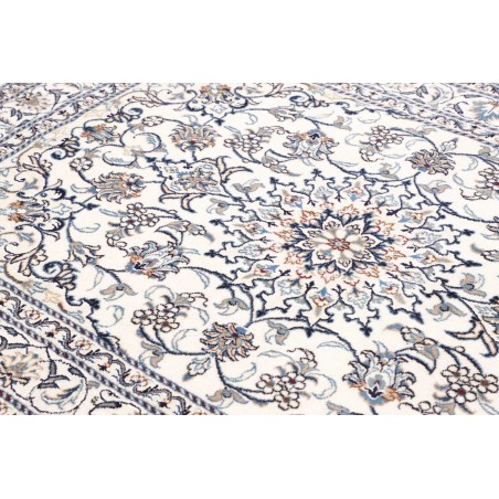Tappeto Nain Kashmar Persia bianco grigio 145x203