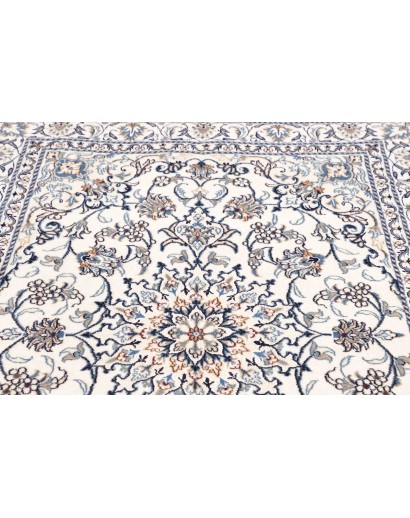 Tappeto Nain Kashmar Persia bianco grigio 145x203