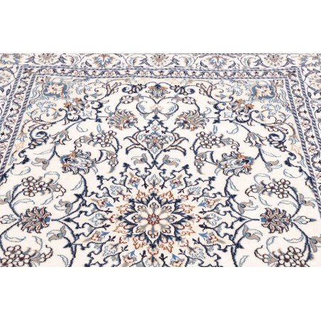 Tappeto Nain Kashmar Persia bianco grigio 145x203