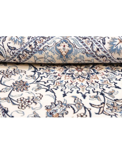 Tappeto Nain Kashmar Persia bianco grigio 145x203