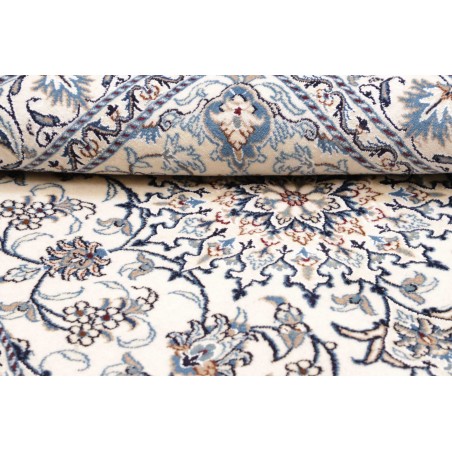 Tappeto Nain Kashmar Persia bianco grigio 145x203