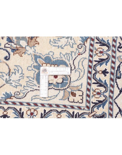 Tappeto Nain Kashmar Persia bianco grigio 145x203