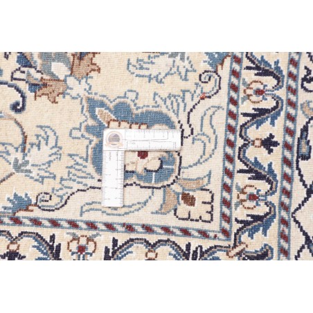Tappeto Nain Kashmar Persia bianco grigio 145x203