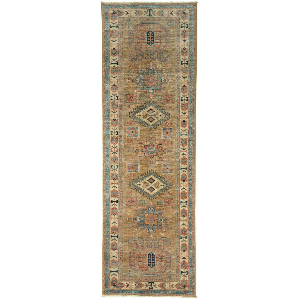 Tappeto Kazak Fine Pakistan bianco 76x249 Tappeto Kazak Fine Pakistan bianco 76x249