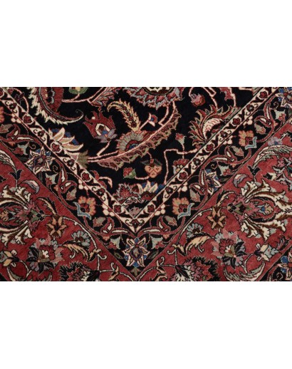 Tappeto Bidjar con seta Persia grigio rosso 305x399