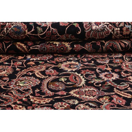 Tappeto Bidjar con seta Persia grigio rosso 305x399
