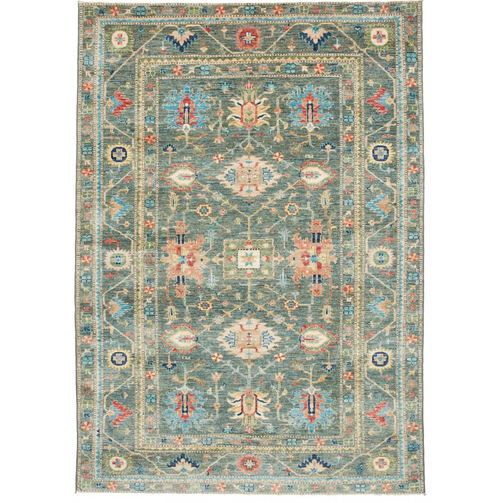 Tappeto Kazak Fine Pakistan azzurro giallo 169x237