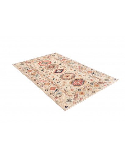 Tappeto Kazak Fine Pakistan giallo grigio 124x187