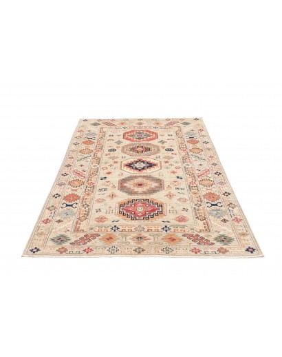 Tappeto Kazak Fine Pakistan giallo grigio 124x187