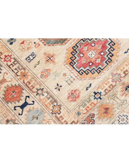Tappeto Kazak Fine Pakistan giallo grigio 124x187
