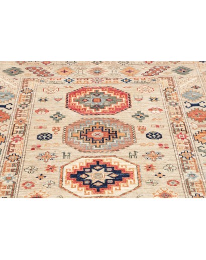 Tappeto Kazak Fine Pakistan giallo grigio 124x187
