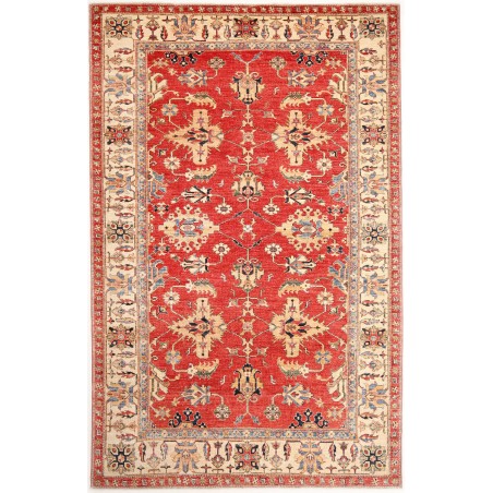 Tappeto Kazak Fine Pakistan marrone rosso 202x307