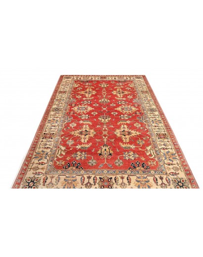 Tappeto Kazak Fine Pakistan marrone rosso 202x307
