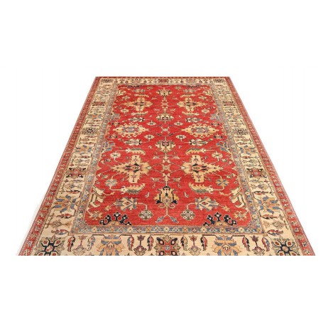 Tappeto Kazak Fine Pakistan marrone rosso 202x307