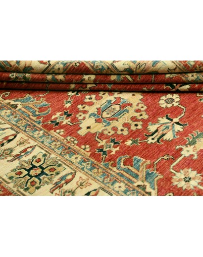 Tappeto Kazak Fine Pakistan marrone rosso 202x307