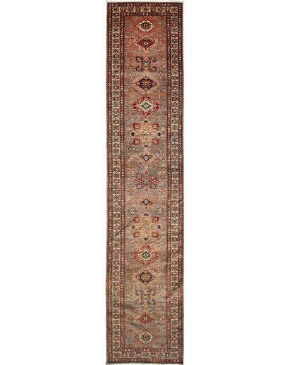 Tappeto Kazak Fine Pakistan azzurro giallo 89x423