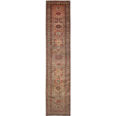Tappeto Kazak Fine Pakistan azzurro giallo 89x423