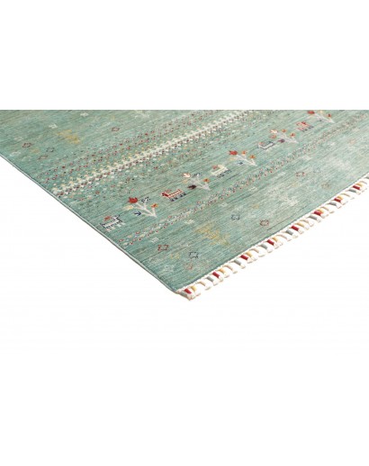 Tappeto Siva Pakistan azzurro bianco 249x275