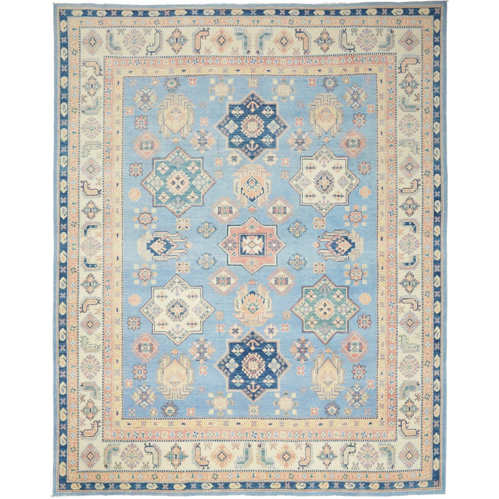Tappeto Kazak Afghanistan beige azzurro 238x304 Tappeto Kazak Afghanistan beige azzurro 238x304