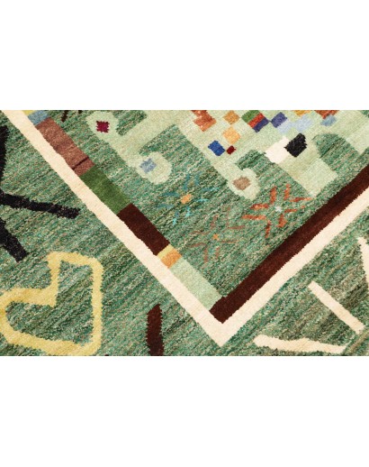 Tappeto verde bianco 177x243