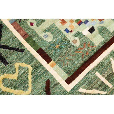Tappeto verde bianco 177x243