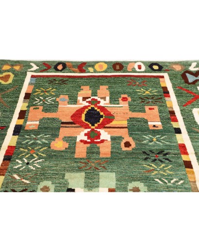 Tappeto verde bianco 177x243