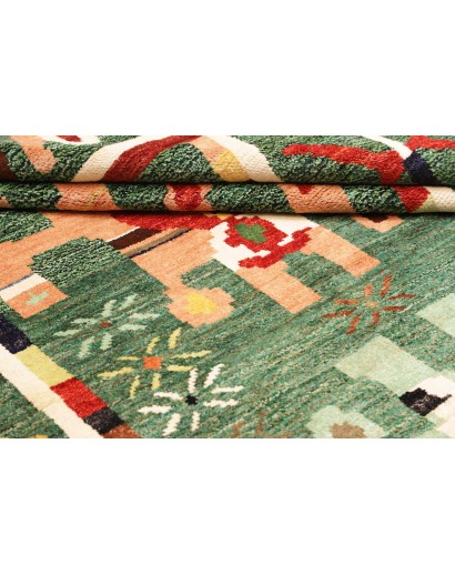 Tappeto verde bianco 177x243
