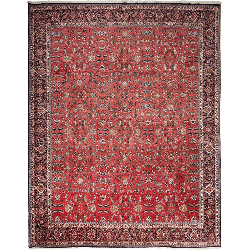 Tappeto Bidjar con seta Persia marrone blu 300x385