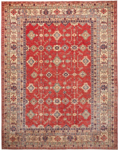Tappeto Kazak Fine Pakistan rosso grigio 273x349