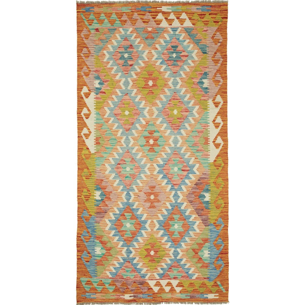 Tappeto Kilim Afghanistan marrone grigio 102x201