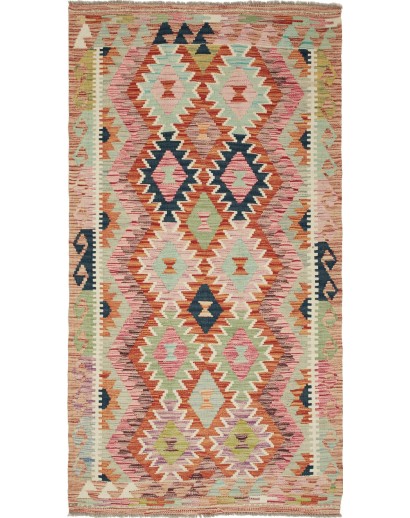 Tappeto Kilim Afghanistan marrone grigio 106x196