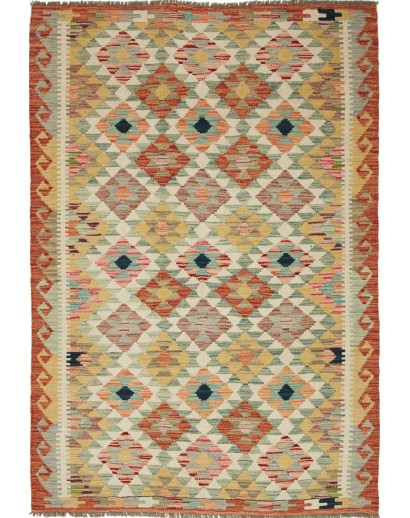 Tappeto Kilim Afghanistan marrone grigio 118x179