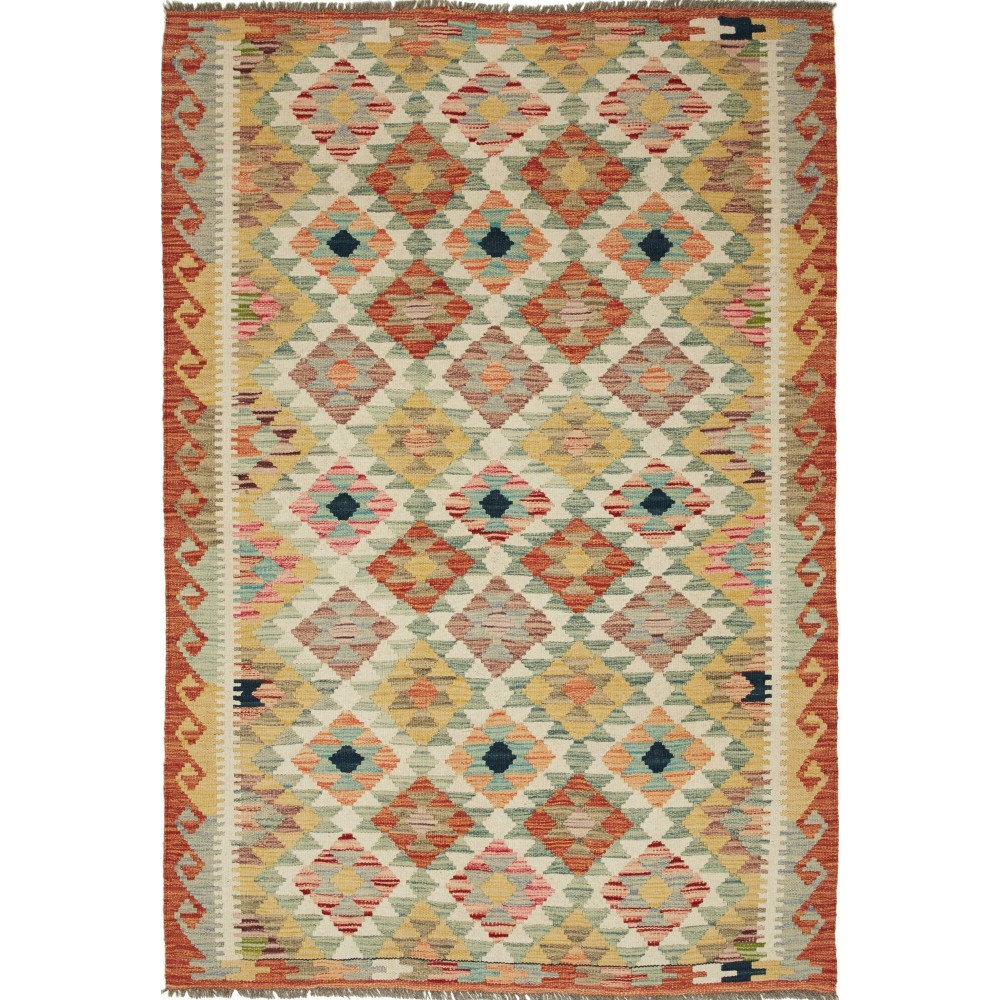 Tappeto Kilim Afghanistan marrone grigio 118x179