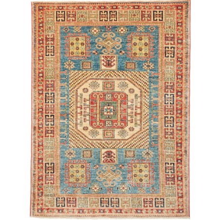 Tappeto Kazak Fine Pakistan marrone bianco 143x195