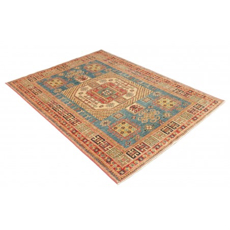 Tappeto Kazak Fine Pakistan marrone bianco 143x195