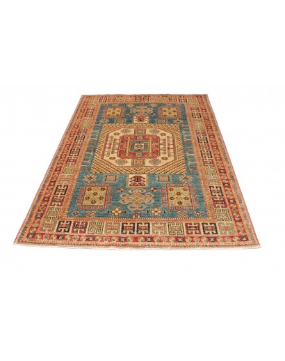 Tappeto Kazak Fine Pakistan marrone bianco 143x195