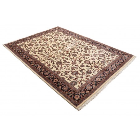 Tappeto Bidjar con seta Persia beige marrone 170x241