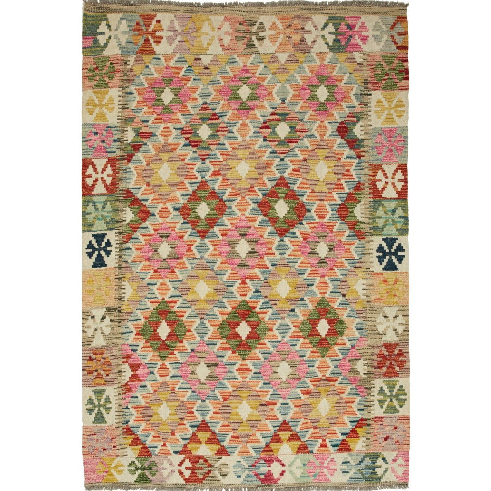 Tappeto Kilim Afghanistan marrone 124x179