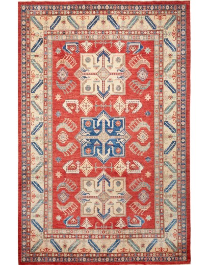 Tappeto Kazak Fine Pakistan marrone rosso 250x379