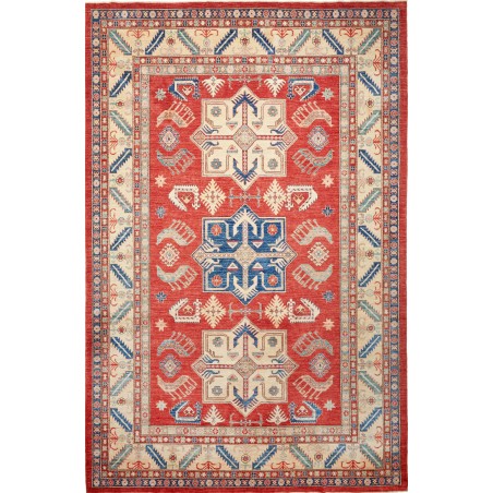 Tappeto Kazak Fine Pakistan marrone rosso 250x379