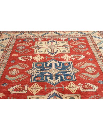 Tappeto Kazak Fine Pakistan marrone rosso 250x379
